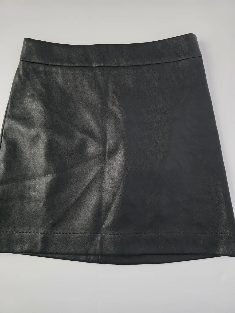 J. Crew Faux-leather A-line mini skirt Jcrew factory black Size 6